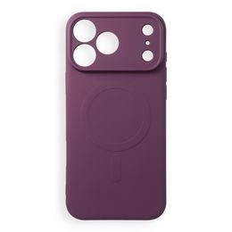 iPhone 17 Pro Max / 18 Pro Max silikona vāciņš – Silicone Mag Cover ar kameras aizsargu – ķiršsarkans