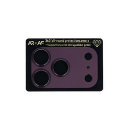 Zaščitno kaljeno steklo za fotoaparat z aluminijastim okvirjem 360° Full Cover, iPhone 18 Pro, vinsko rdeče