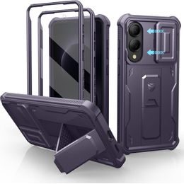 Dexnor 360 Kickstand Camprotector etui Samsung Galaxy S25 Edge, fioletowe