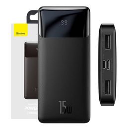 Baseus Bipow PowerBank 10000mAh, 15W, czarny