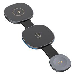 Dudao A11S brezžični MagSafe polnilnik 3v1, črn