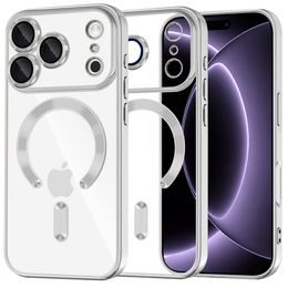 iPhone 17 Pro / 18 Pro ümbris – Techsuit Luxury Crystal MagSafe – hõbedane