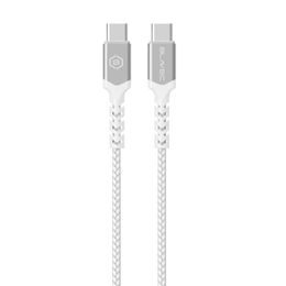 Blavec kabel USB-C - USB-C, PD, 60W, 3A, 0,25 m, bílo-stříbrný