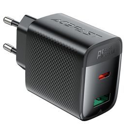 Acefast polnilnik A106 GaN, 45W, 3 A, USB-C + USB, črn