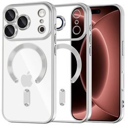 iPhone 17 Pro Max / 18 Pro Max ümbris – Techsuit Luxury Crystal MagSafe – hõbedane
