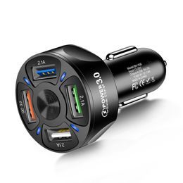 Φορτιστής αυτοκινήτου με 4 θύρες USB, QC3.0, μαύρος