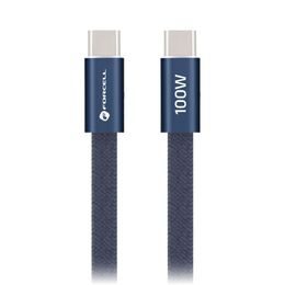 Cablu Forcell F-Energy USB-C - USB-C, QC4.0, PD, 5A, 100W, 1,2 m, albastru