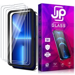 JP Long Pack Tvrdených skiel, 3 sklá na telefón s aplikátorom, iPhone 13 Pro MAX