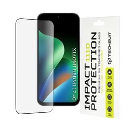 Techsuit 111D Panzerglas für Xiaomi Redmi 17 4G / 5G - Gehärtetes Displayschutzglas - Schwarz