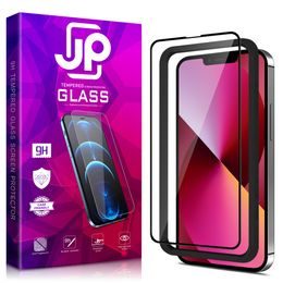 JP 3D steklo z okvirjem za namestitev, iPhone 13 Pro, črno