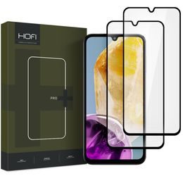 Hofi Pro+ Displayschutz aus gehärtetem Glas, Samsung Galaxy M15 5G, 2 stücke, schwarz