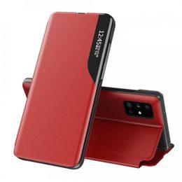 Eco Leather View Case, Xiaomi Redmi Note 10 5G / Poco M3 Pro, červené