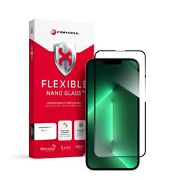 Hibridno steklo Forcell Flexible 5D Full Glue, iPhone 13 / 13 Pro / 14, črno