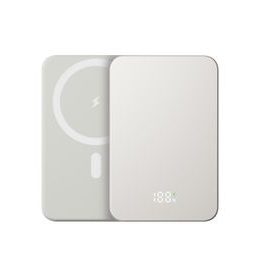 UltraThin MagSafe Powerbank 5000 mAh, PD20W + 15W vezeték nélkül, ezüstszürke