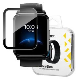 Wozinsky Watch Glass hibrid üveg, Realme Watch 2, fekete