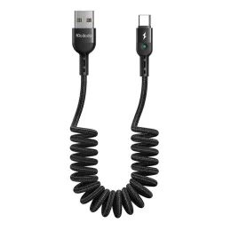 Mcdodo vzmetni kabel CA-6420 USB - USB-C, 1,8 m, črn