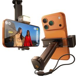 Lisen Handy Tischhalterung A133 für Smartphones 4-6,8" - mit LED-Licht und Clip-Befestigung - Schwarz
