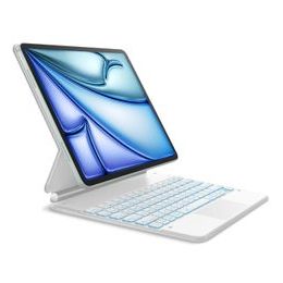 Dexnor magnetni etui s tipkovnico, iPad Air 13 2024 / iPad Pro 12.9" 2021 / 2020 / 2018, bel