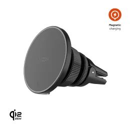 Autós tartó vezeték nélküli töltéssel FIXED MagRound 3, MagSafe, 25W, Qi2.2, fekete