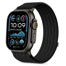 Tech-Protect Nylon Sport řemínek, Apple Watch 8 / 9 / 10 / 11 / SE / Ultra (44 / 45 / 46 / 49 mm), černý