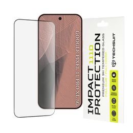 Google Pixel 11 Pro XL apsauginis stiklas – Techsuit 111D grūdintas stiklas – juoda