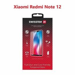 Swissten Full Glue, Color frame, Case friendly, Védő edzett üveg, Xiaomi Redmi Note 12, fekete