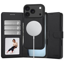 iPhone 17 Pro / 18 Pro vāciņš – Tech-Protect Wallet MagSafe – melns