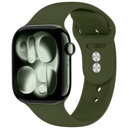 Tech-Protect Silicone rihm Apple Watch 8 / 9 / 10 / 11 / 12 / SE / Ultra (44 / 45 / 46 / 49 mm) – oliivroheline