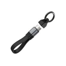 FIXED Clip Cable USB-C - USB-C adatkábel karabinerrel, USB 3.2 Gen 2, 10Gb/s, 4K 60Hz, PD 240W, fekete
