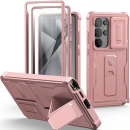Dexnor 360 Kickstand Camprotector Θήκη Samsung Galaxy S25 Ultra, Ροζ