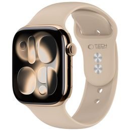 Apple Watch 8 / 9 / 10 / 11 / 12 / SE / Ultra (44 / 45 / 46 / 49 mm) apyrankė – Tech-Protect Silicone silikoninė apyrankė – smėlio