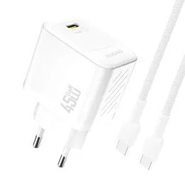 Dudao A28C töltő + USB-C kábel, 45W, GaN, fehér