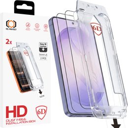 Samsung Galaxy S26 Ultra aizsargstikls – Tel Protect Dust-Free Easy Fit 6D rūdītā stikla komplekts 2 gab. – melns