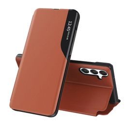 Eco Leather View Case, Samsung Galaxy S25 FE, oranžové