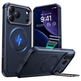 Husă ESR Cyber Armor Kickstand, iPhone 17 Pro, albastră