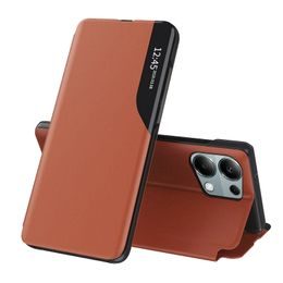 Eco Leather View Case, Xiaomi Redmi Note 13 Pro 4G / Poco M6 Pro 4G, narancssárga