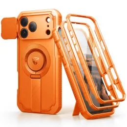 Dexnor MagSafe 360 Kickstand Camprotector калъф iPhone 17 Pro, оранжев