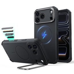 iPhone 17 Pro / 18 Pro ümbris – ESR Cyber Armor Kickstand – must