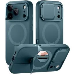 Suritch MagSafe Kickstand Camprotector tok iPhone 17 Pro Max, sötétzöld
