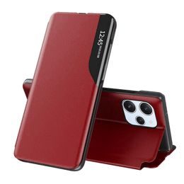 Eco Leather View Case, Xiaomi Redmi 12 4G / 5G, roșie