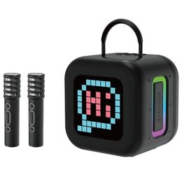 Blavec WS-09 Přenosný karaoke set se 2 mikrofony, 10 W, černý