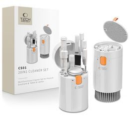 Tech-Protect CS01 Reinigungsset 20in1 für Telefon, Kopfhörer, Tablet und Laptop, weiß