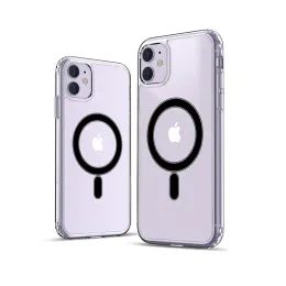 iPhone 11 skaidrus dėklas – ER Case Ice Snap Black Edition MagSafe – skaidri