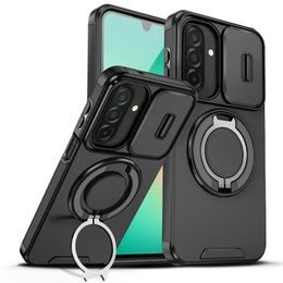 Camslide Stand Schutzhülle für Samsung Galaxy A27 - Integrierter Ständer mit Kamera-Schieber - Schwarz