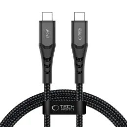 Tech-Protect UB11T UltraBoost кабел USB-C, PD240W/QC3.0, 1m, черен