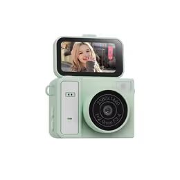 S162 Mini Retro Camera met Flip Display - 2K Video - Groen