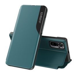Eco Leather View Case, Xiaomi Redmi Note 10 / Note 10S, zelené