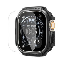 Spigen Rugged Armor + ochranná fólie na displej, Apple Watch Ultra / Ultra 2 / Ultra 3, černé