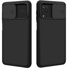 Husă Nexeri cu capac pentru cameră, Samsung Galaxy A22, neagră