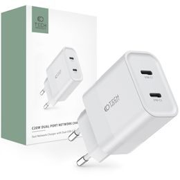 Tech-Protect C20W 2-portová nabíječka, PD20W, bílá